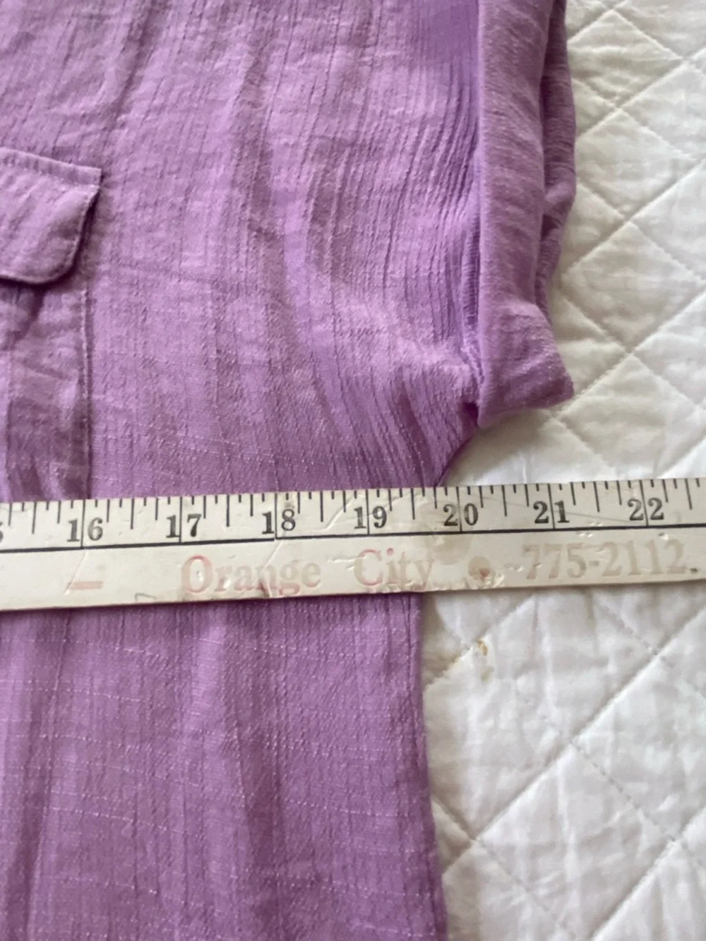 Ashley Blue Lavender Gauzy Textured Blouse Size Large - Picture 10 of 12